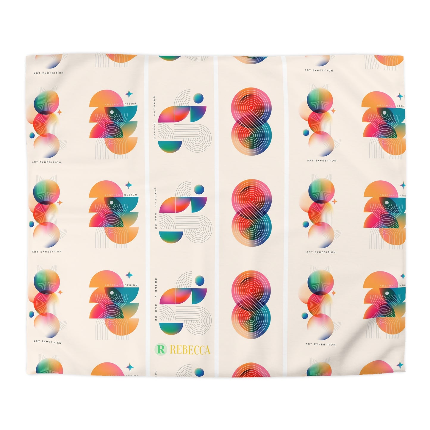 Abstract Colorful Shapes Duvet Cover — Modern Geometric Bedding