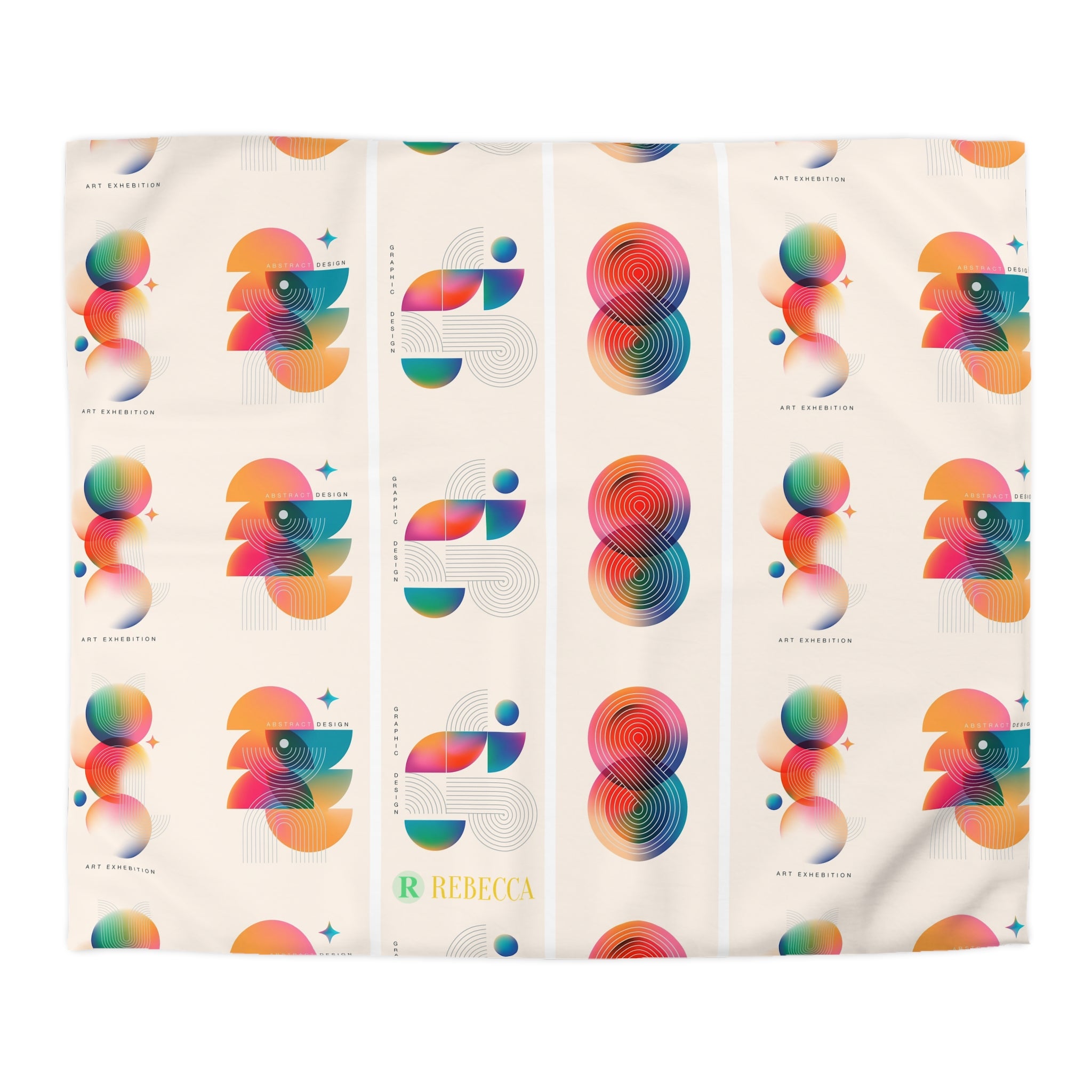 Abstract Colorful Shapes Duvet Cover — Modern Geometric Bedding