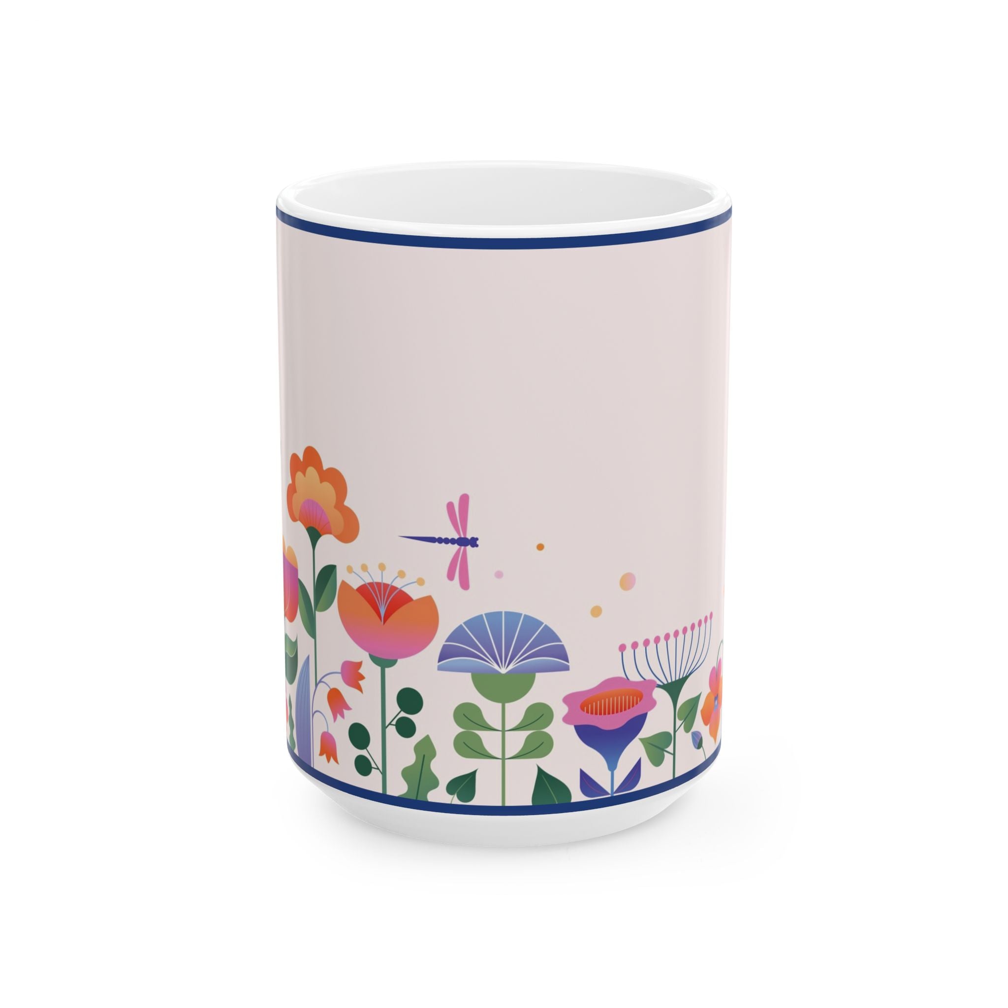 Personalized Floral Ceramic Mug – Custom Name Coffee Cup (11oz & 15oz)