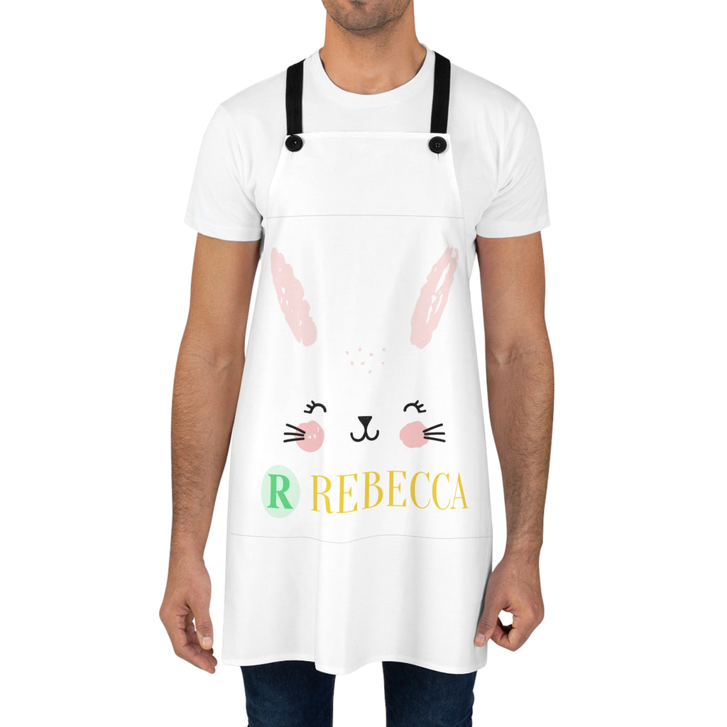 Personalized Bunny Apron – Cute Easter Kids’ Cooking Apron with Name (Rebecca)