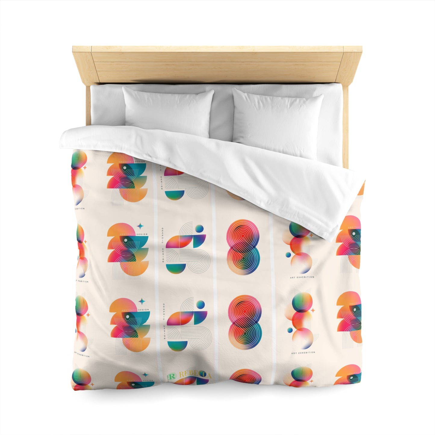 Abstract Colorful Shapes Duvet Cover — Modern Geometric Bedding