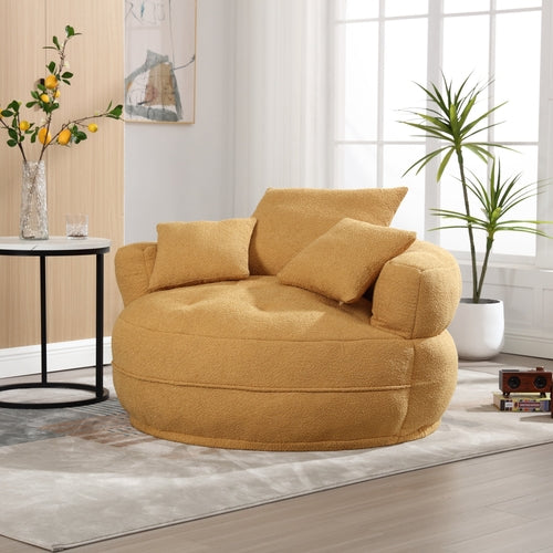 Chenille Sponge single sofa,No Assembly Required,Fluffy Modern Sleeper